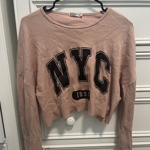 Stradivarius Pink Cropped Long Sleeve | US Size M